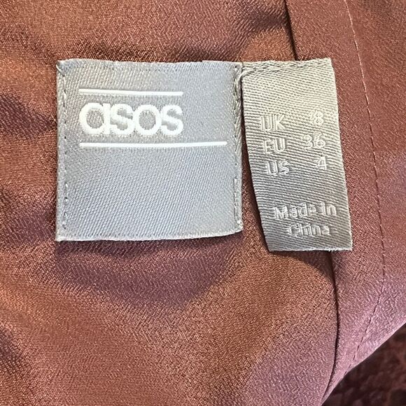 ASOS Design Washed Plum Corset Lace  Pencil Midi Dress Sz 4 Small - Picture 7 of 11